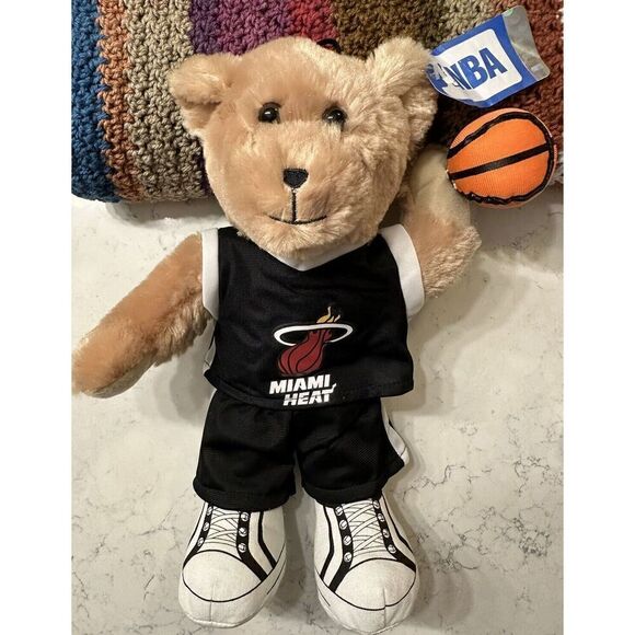 Miami Heat NBA Teddy Bear Plush 2013 Stuffed Animal Toy Basketball Fast Ship NWT - Picture 1 of 11